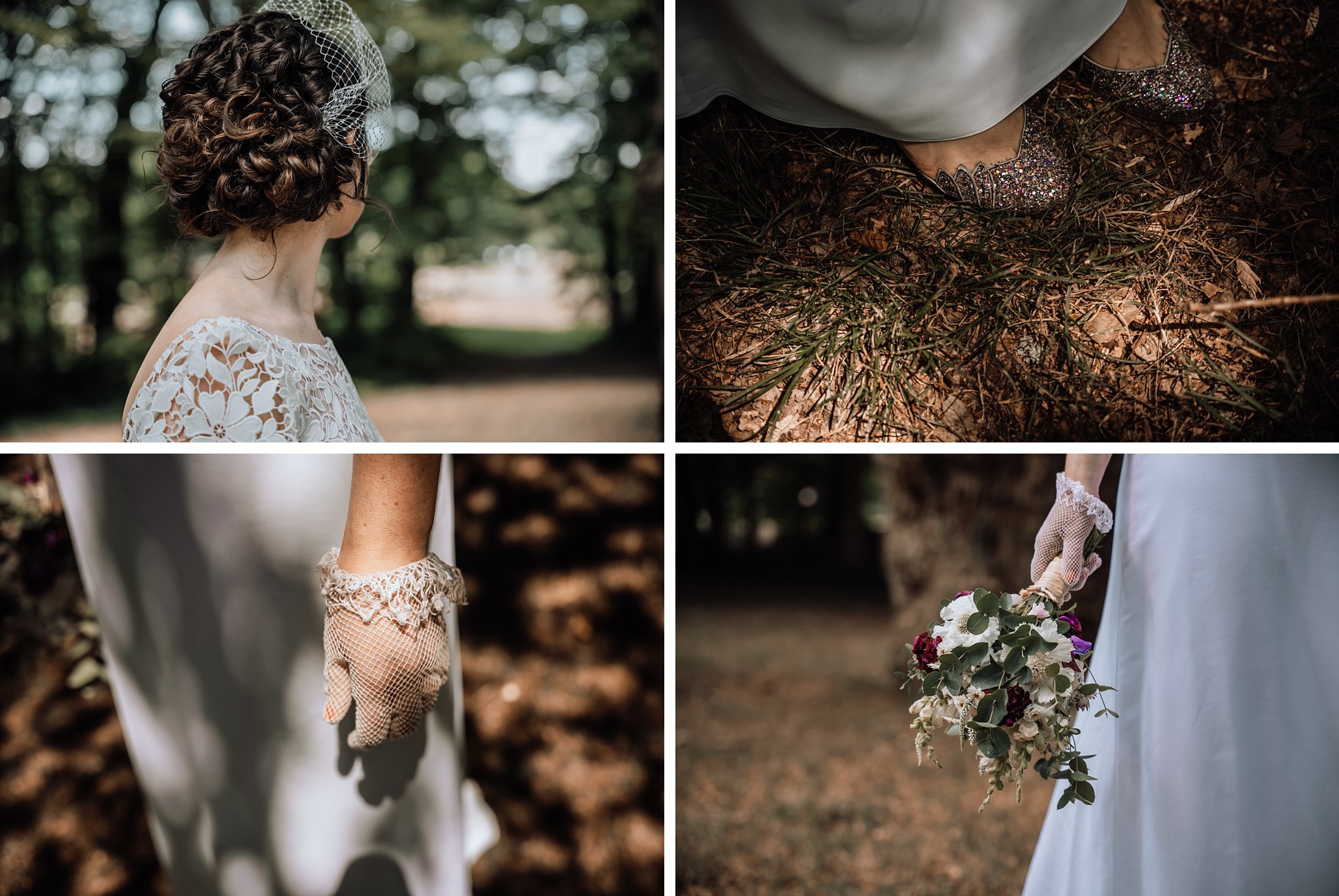 des photos de détails de la tenues de la mariée, Un reportage photo mariage en Bretagne sur le thème champêtre et bohème