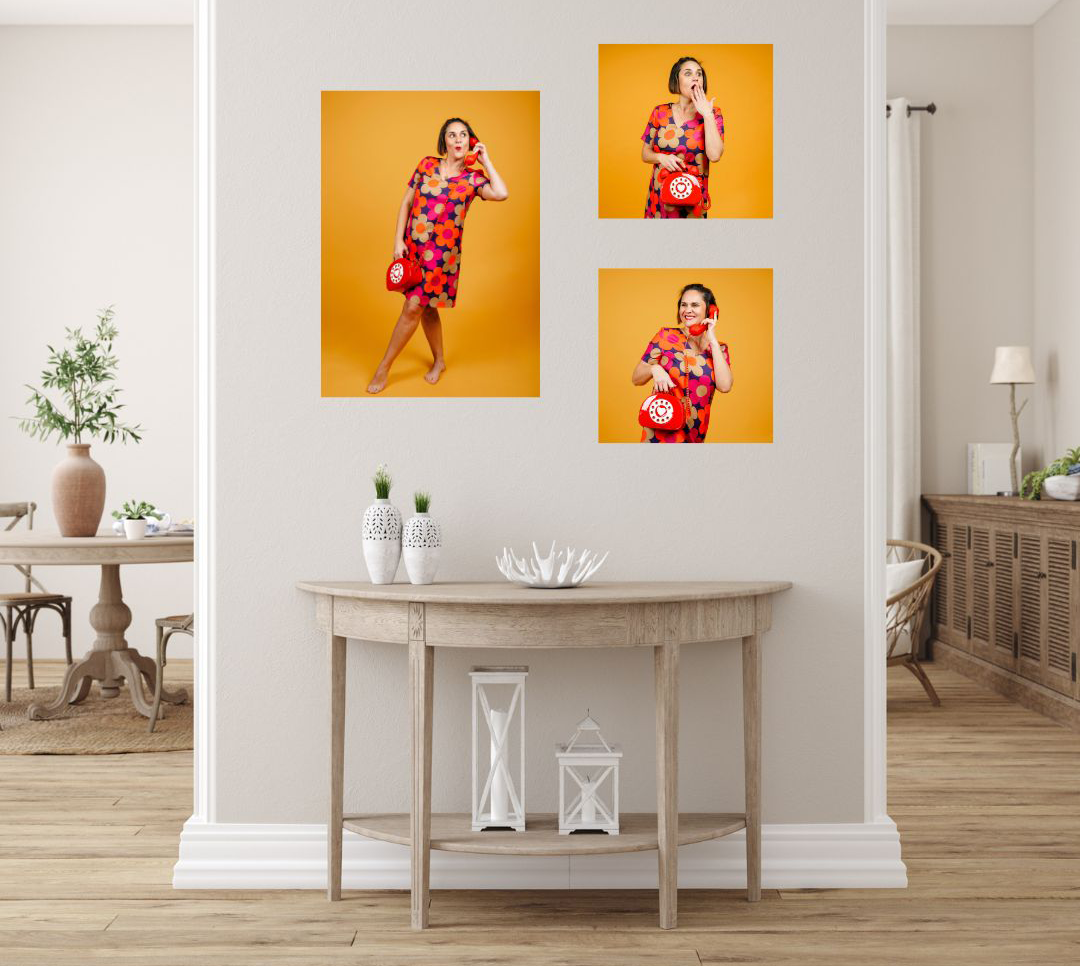 Ensemble de portraits créatifs pour une commande privee imprimés sur tableaux photo muraux dans un studio photo à Rennes.